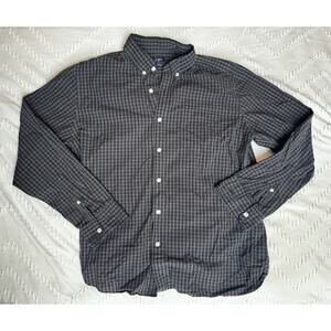 J.Crew men’s large checkered black and grey button down long sleeved